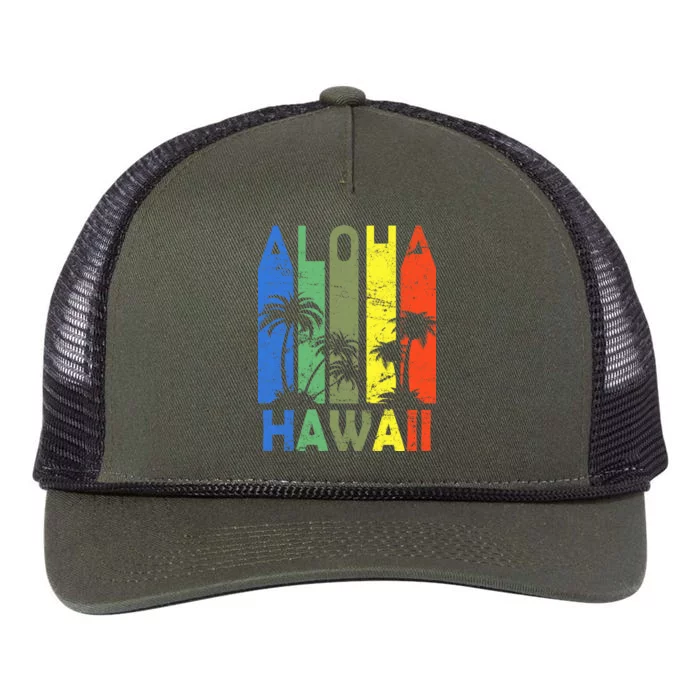 Retro Aloha Hawaii Logo Retro Rope Trucker Hat Cap