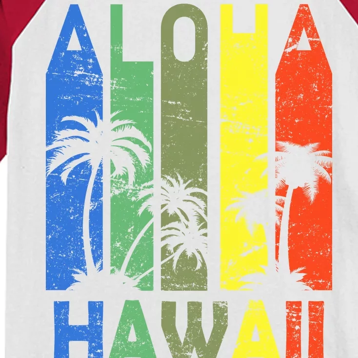 Retro Aloha Hawaii Logo Kids Colorblock Raglan Jersey