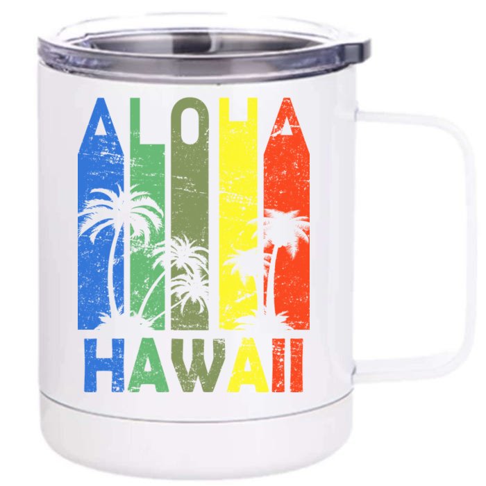 Retro Aloha Hawaii Logo Front & Back 12oz Stainless Steel Tumbler Cup