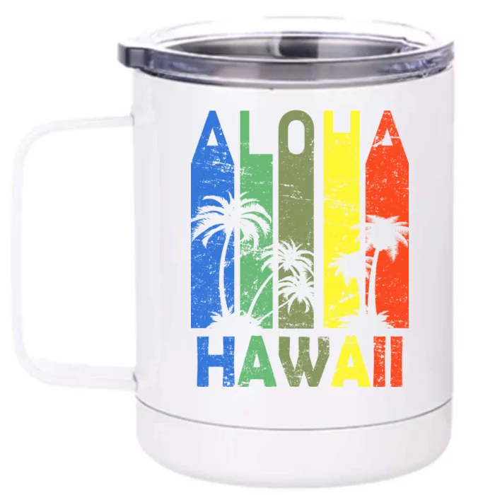 Retro Aloha Hawaii Logo Front & Back 12oz Stainless Steel Tumbler Cup