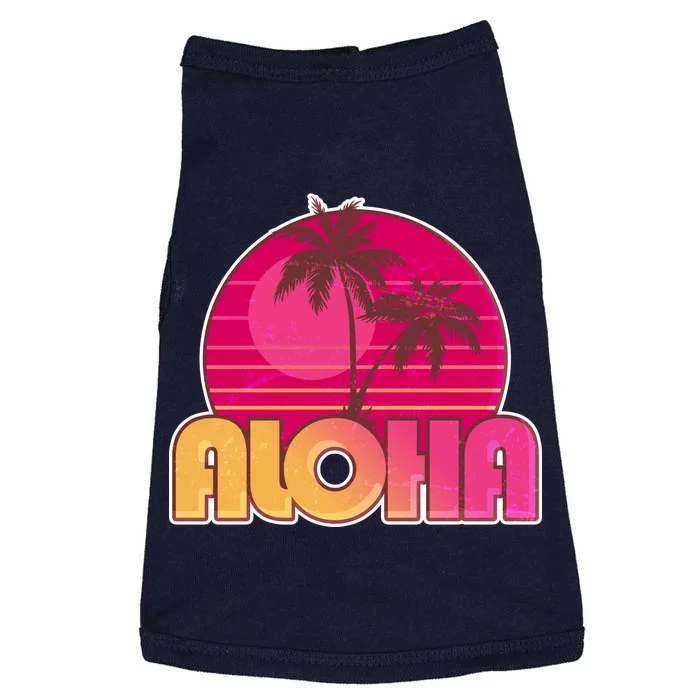 Retro Aloha Summer Fun Pink Logo Doggie Tank