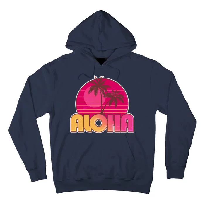 Retro Aloha Summer Fun Pink Logo Tall Hoodie