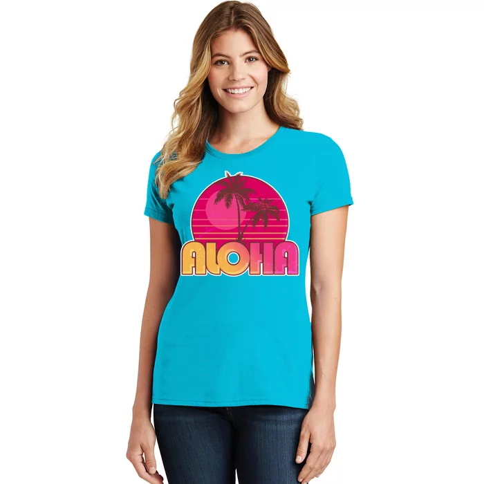 Retro Aloha Summer Fun Pink Logo Women's T-Shirt