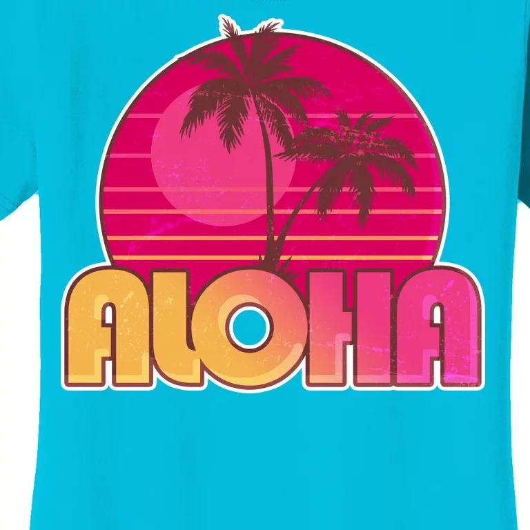 Retro Aloha Summer Fun Pink Logo Women's T-Shirt