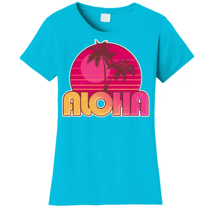 Retro Aloha Summer Fun Pink Logo Women's T-Shirt