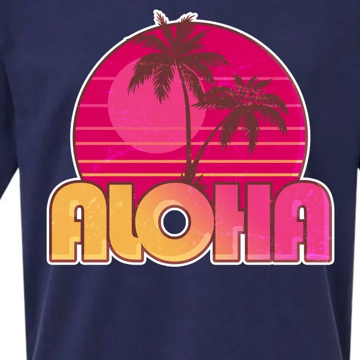 Retro Aloha Summer Fun Pink Logo Sueded Cloud Jersey T-Shirt