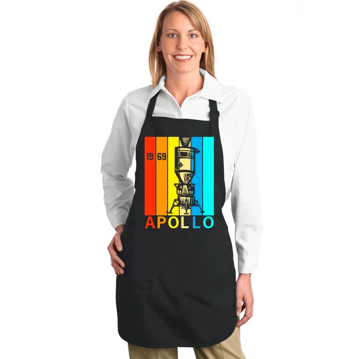 Retro Apollo 11 50th Anniversary 1969 Full-Length Apron With Pocket