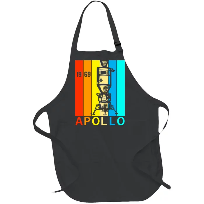 Retro Apollo 11 50th Anniversary 1969 Full-Length Apron With Pocket