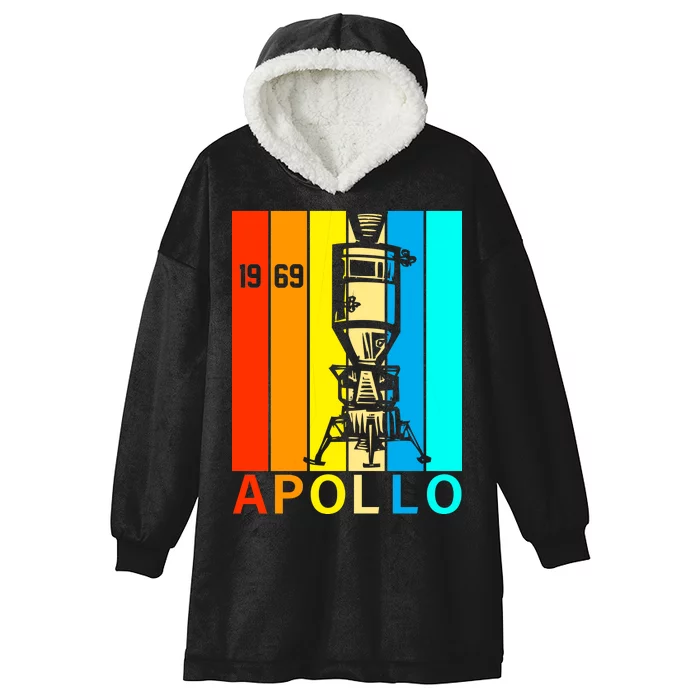 Retro Apollo 11 50th Anniversary 1969 Hooded Wearable Blanket