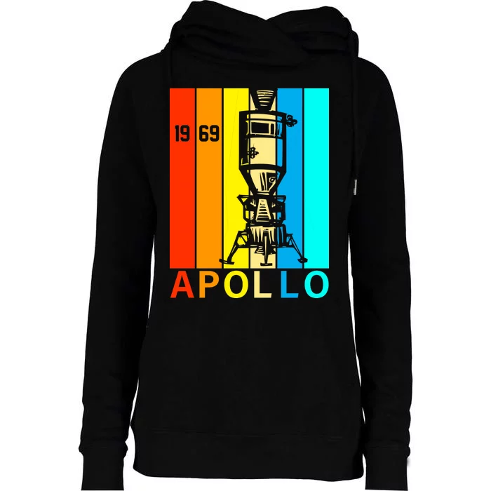 Retro Apollo 11 50th Anniversary 1969 Womens Funnel Neck Pullover Hood