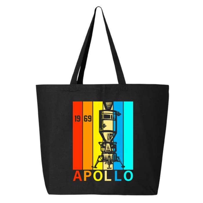 Retro Apollo 11 50th Anniversary 1969 25L Jumbo Tote