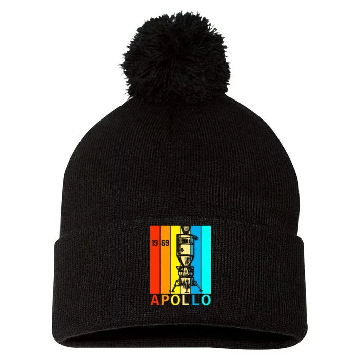 Retro Apollo 11 50th Anniversary 1969 Pom Pom 12in Knit Beanie