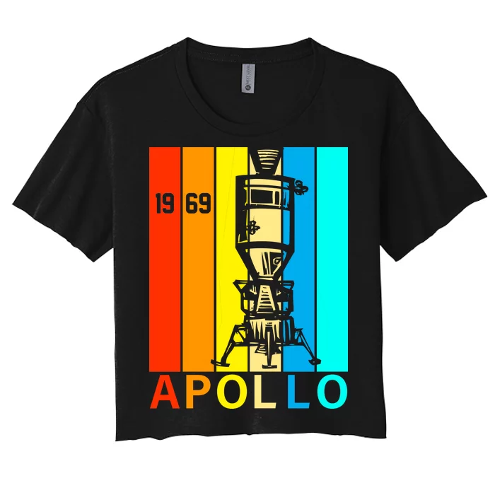 Retro Apollo 11 50th Anniversary 1969 Women's Crop Top Tee