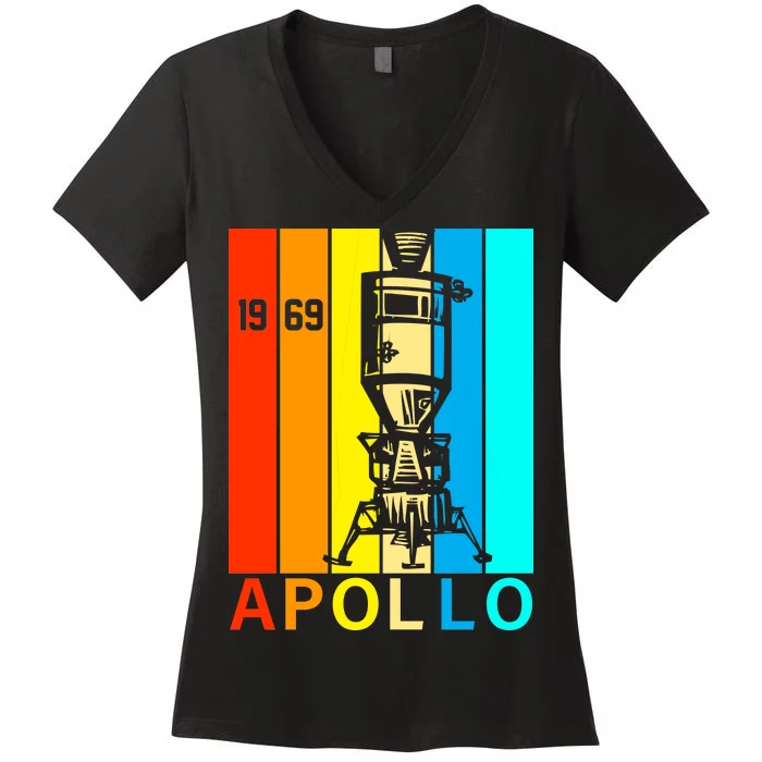 Retro Apollo 11 50th Anniversary 1969 Women's V-Neck T-Shirt