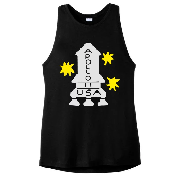 Retro Apollo 11 Spaceship Ladies Tri-Blend Wicking Tank