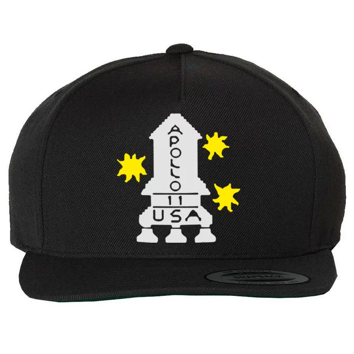 Retro Apollo 11 Spaceship Wool Snapback Cap