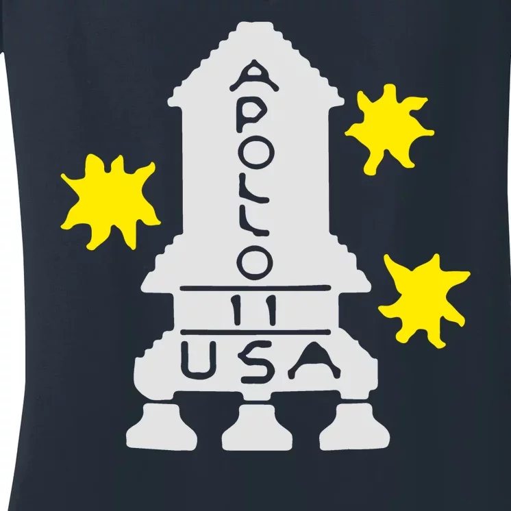 Retro Apollo 11 Spaceship Women's V-Neck T-Shirt