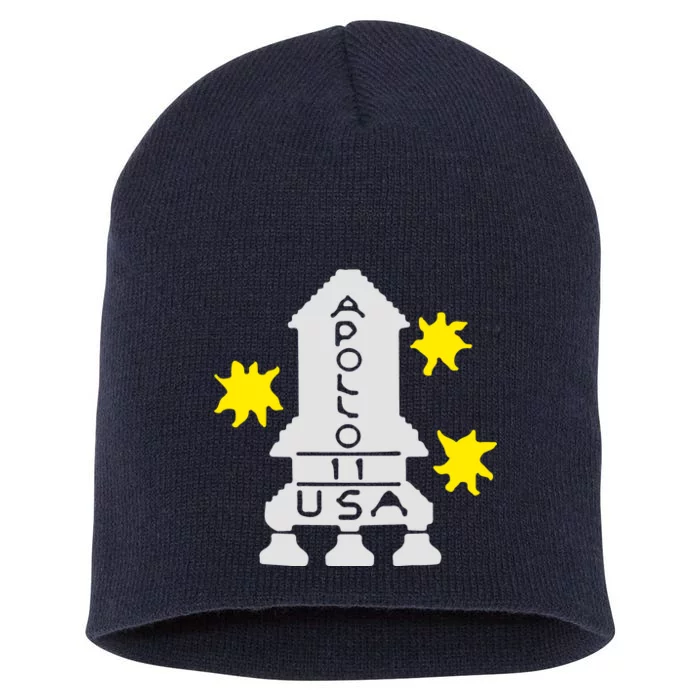 Retro Apollo 11 Spaceship Short Acrylic Beanie