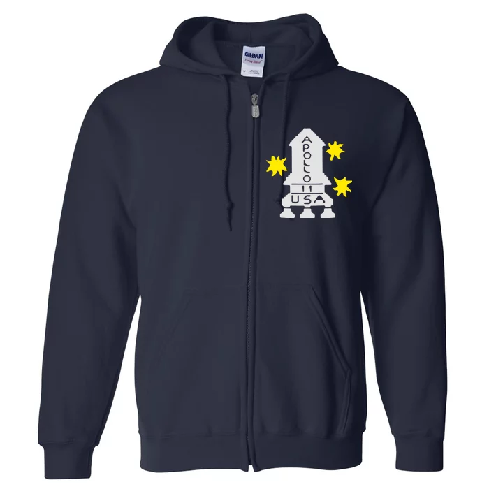 Retro Apollo 11 Spaceship Full Zip Hoodie