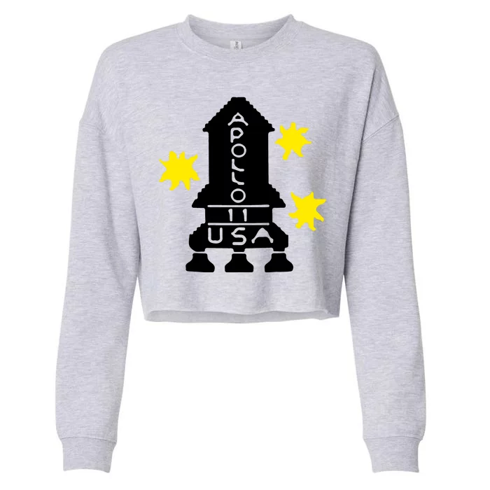 Retro Apollo 11 Spaceship Cropped Pullover Crew