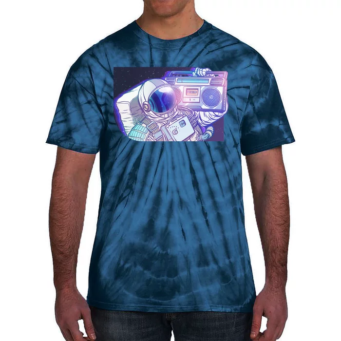 Retro Astronaut Galazy Boombox Tie-Dye T-Shirt