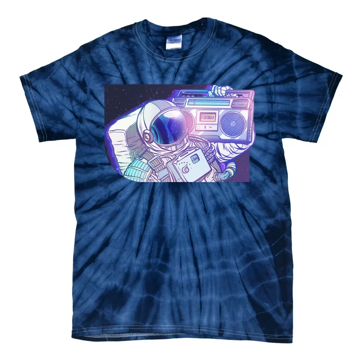 Retro Astronaut Galazy Boombox Tie-Dye T-Shirt