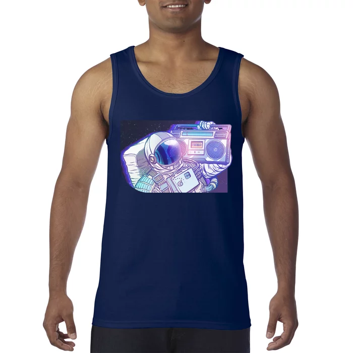 Retro Astronaut Galazy Boombox Tank Top