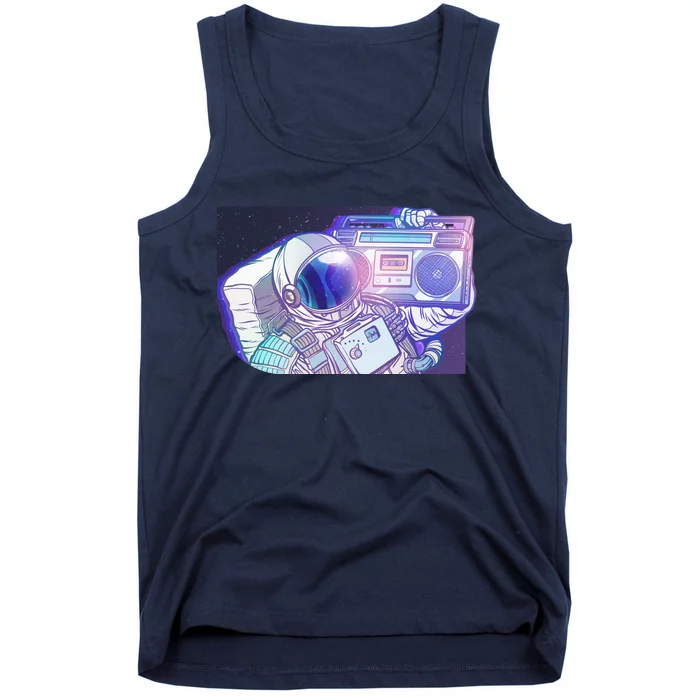 Retro Astronaut Galazy Boombox Tank Top