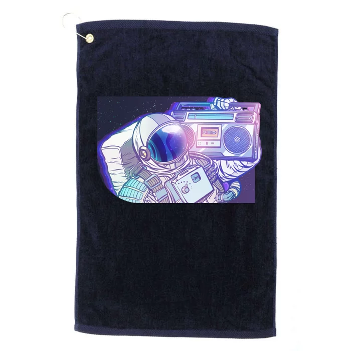 Retro Astronaut Galazy Boombox Platinum Collection Golf Towel