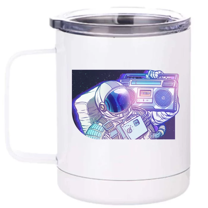 Retro Astronaut Galazy Boombox Front & Back 12oz Stainless Steel Tumbler Cup