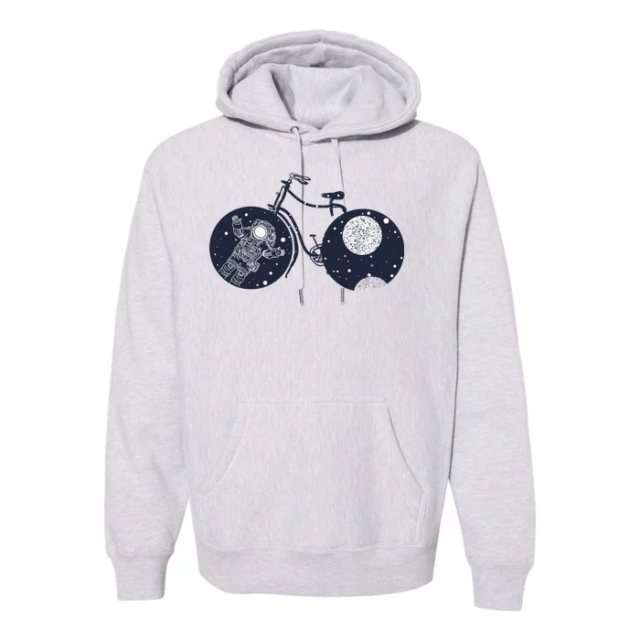 Retro Astronaut Space Bicycle Premium Hoodie