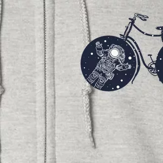 Retro Astronaut Space Bicycle Full Zip Hoodie