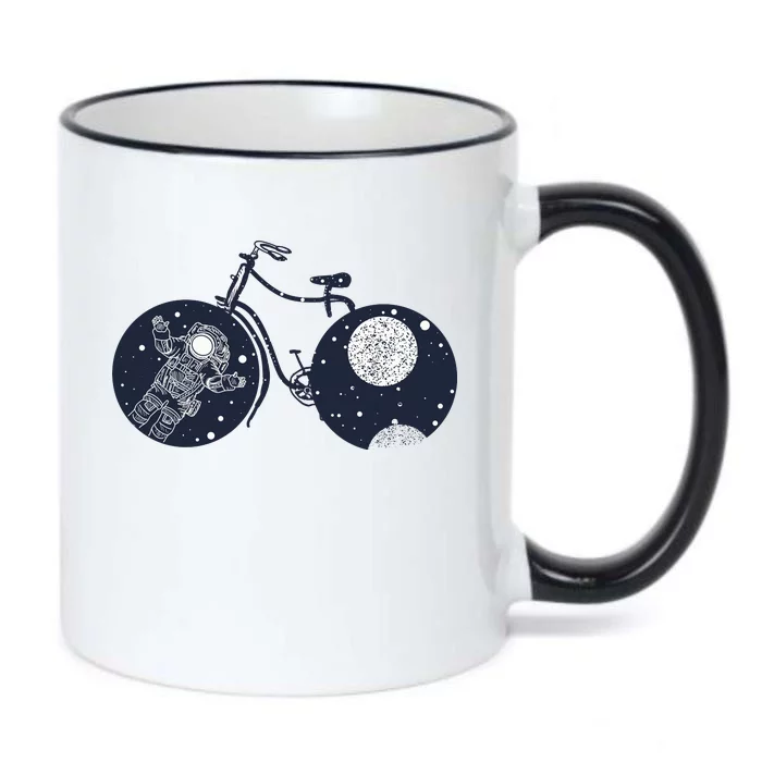 Retro Astronaut Space Bicycle Black Color Changing Mug