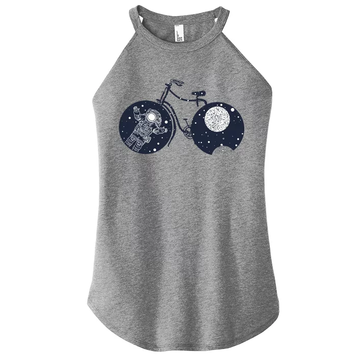 Retro Astronaut Space Bicycle Women’s Perfect Tri Rocker Tank