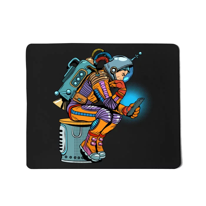 Retro Astronaut With Smartphone Mousepad