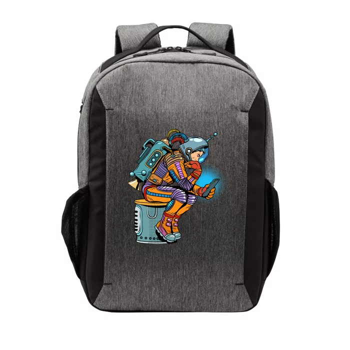 Retro Astronaut With Smartphone Vector Backpack