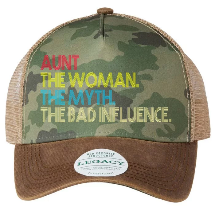 Retro Aunt The Woman Myth Bad Influence Legacy Tie Dye Trucker Hat