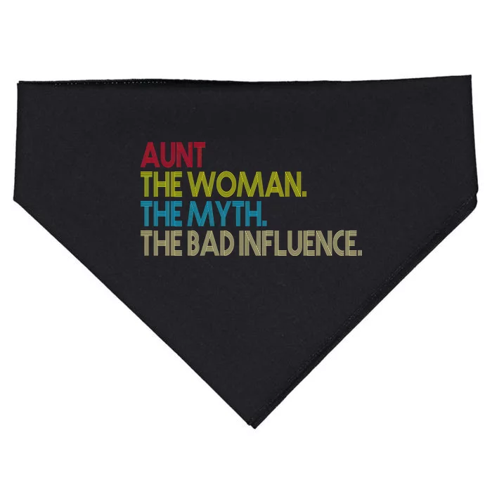 Retro Aunt The Woman Myth Bad Influence USA-Made Doggie Bandana