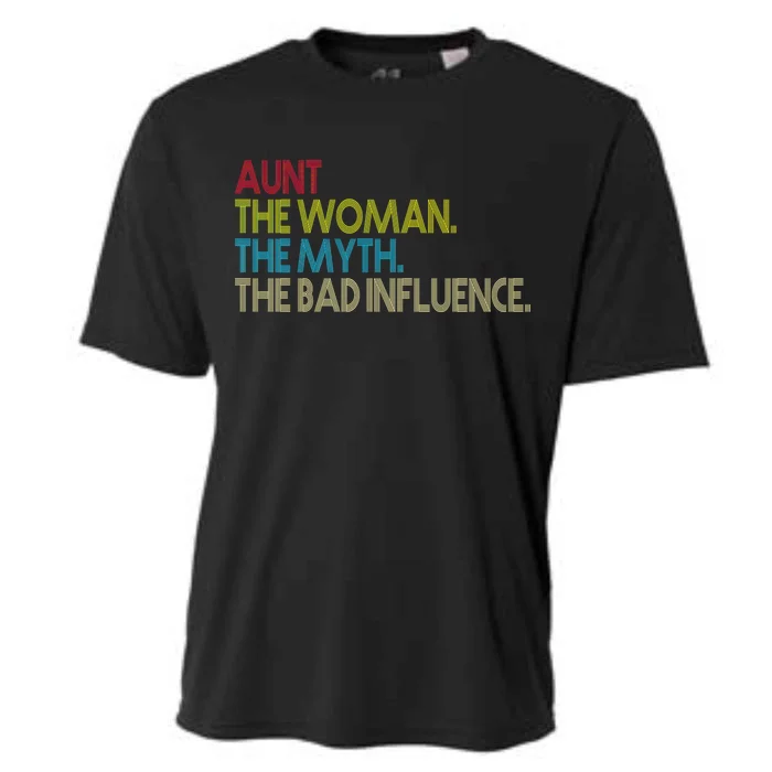 Retro Aunt The Woman Myth Bad Influence Cooling Performance Crew T-Shirt