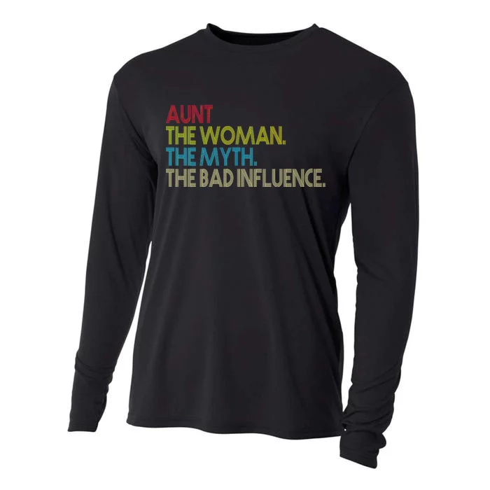 Retro Aunt The Woman Myth Bad Influence Cooling Performance Long Sleeve Crew