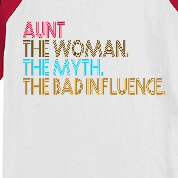 Retro Aunt The Woman Myth Bad Influence Kids Colorblock Raglan Jersey