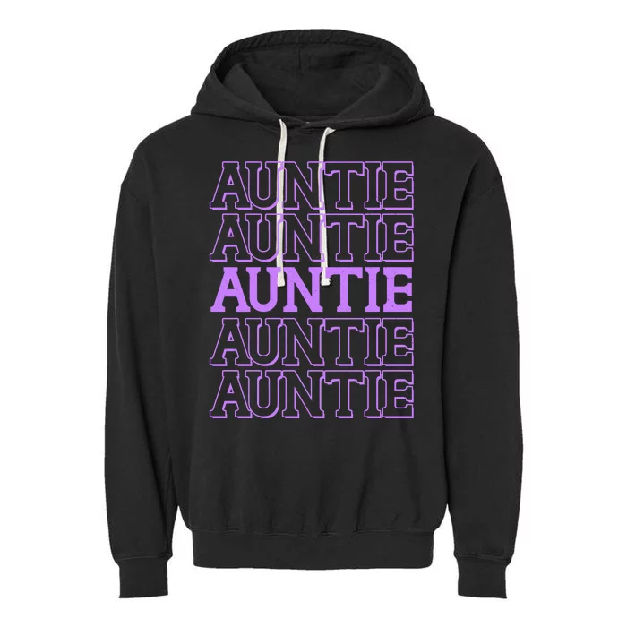 Retro Auntie Pattern Garment-Dyed Fleece Hoodie