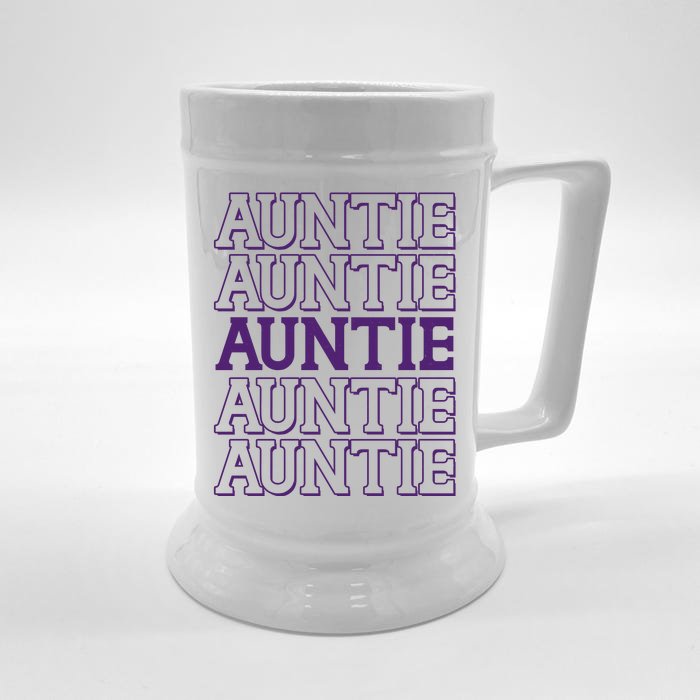 Retro Auntie Pattern Front & Back Beer Stein