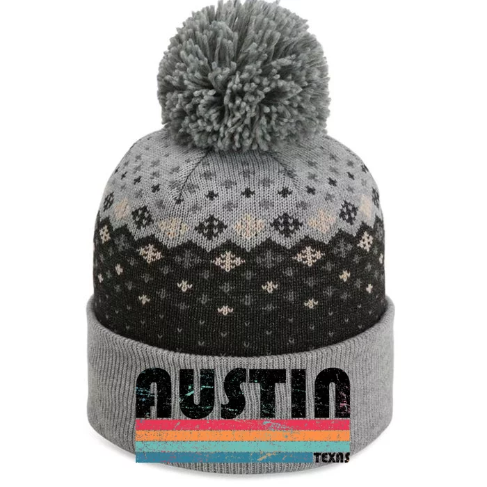 Retro Austin Texas The Baniff Cuffed Pom Beanie