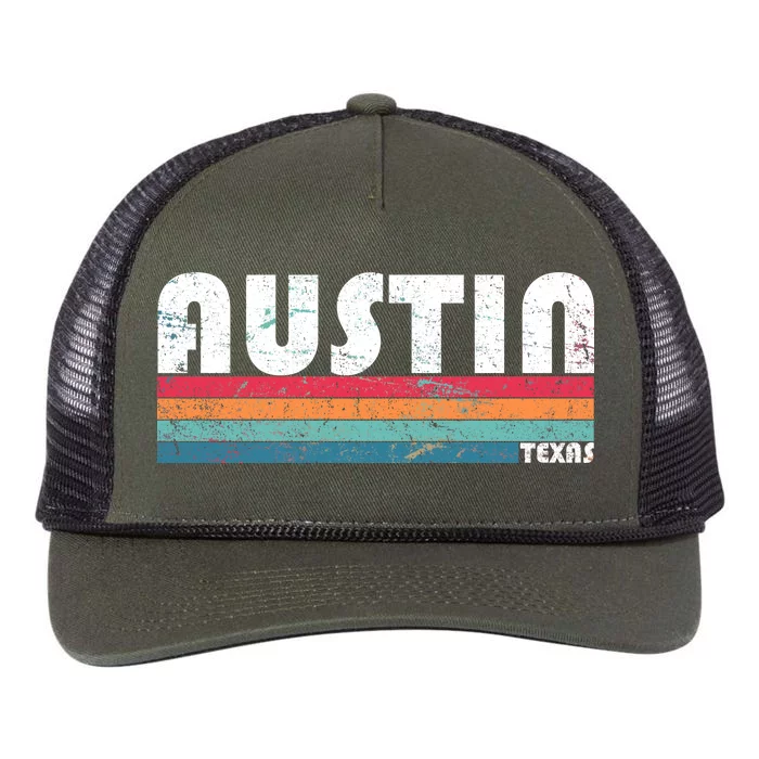 Retro Austin Texas Retro Rope Trucker Hat Cap