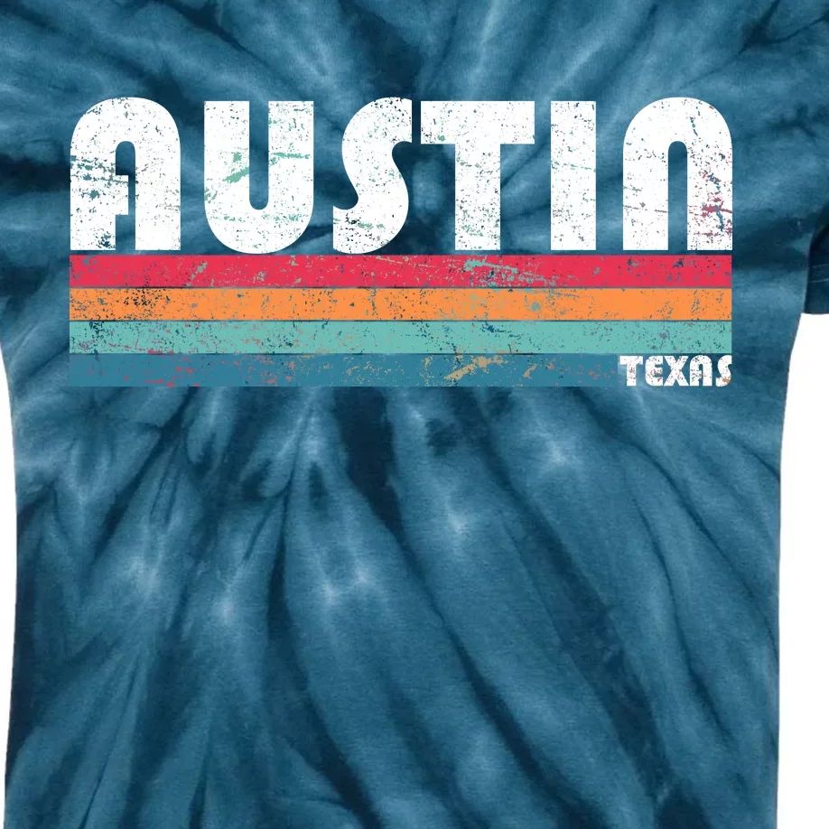 Retro Austin Texas Kids Tie-Dye T-Shirt