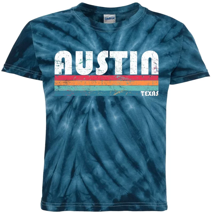 Retro Austin Texas Kids Tie-Dye T-Shirt