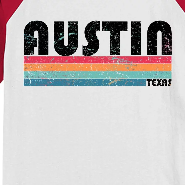 Retro Austin Texas Kids Colorblock Raglan Jersey