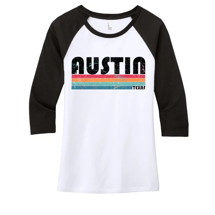 Retro Austin Texas Women's Tri-Blend 3/4-Sleeve Raglan Shirt