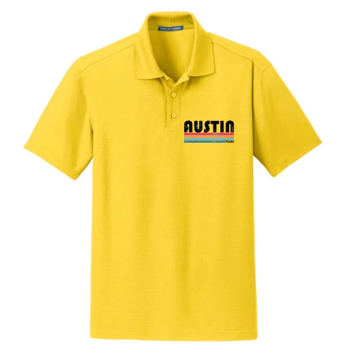 Retro Austin Texas Dry Zone Grid Performance Polo